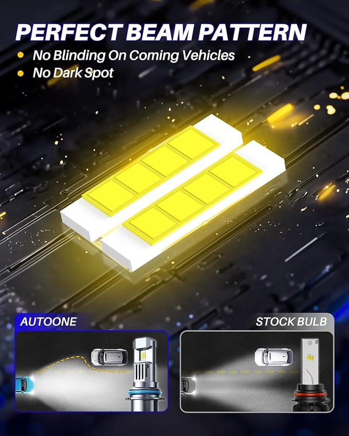 AUTOONE 9004 Bulb, 10 Times Brighter 9004 HB1 Bulb, 3 Min Quick Install, 20 Years Lifespan, No Flicker