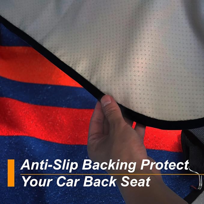 Back Seat Cover for Car Trucks Van SUV,Waterproof Rear Bench Towel Seat Covers for Dogs and Kids,Automotive Backseat Protector (Racing Stripes)