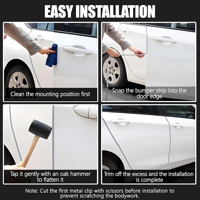 Wuyaoyao 16.4Ft (5M) Car Door Edge Guards, Rubber U Shape Automotive Door Entry Guard Protector Strip, No Glue Required, Universal Vehicle Doors Edge Trim, Exterior Car Accessories (Gray, 16.4FT)