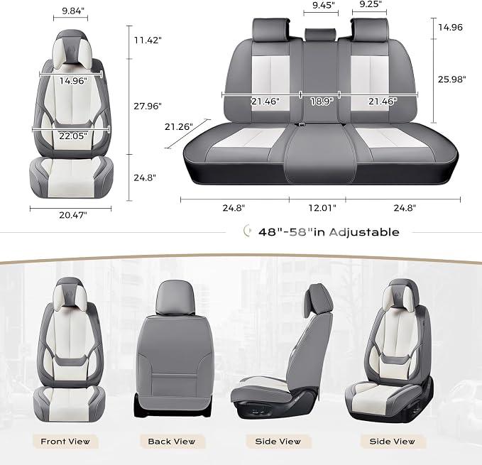 Coverado Car Seat Covers, Seat Covers for Cars, Waterproof Leather Auto Seat Protectors, Leather Car Seat Cushion, Car Interiors Accessories Universal Fit for Most Cars