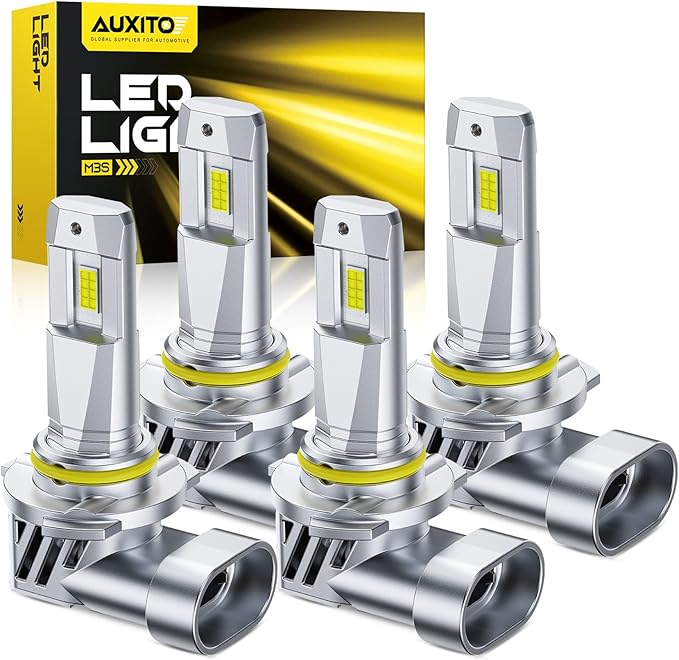 AUXITO 9005 9006 LED Bulb Combo 140000LM 6500K Cool White, EMC Protection, Plug-and-Play, Precision HB3/HB4 Replacement, Driving Light Bulbs Pack of 4