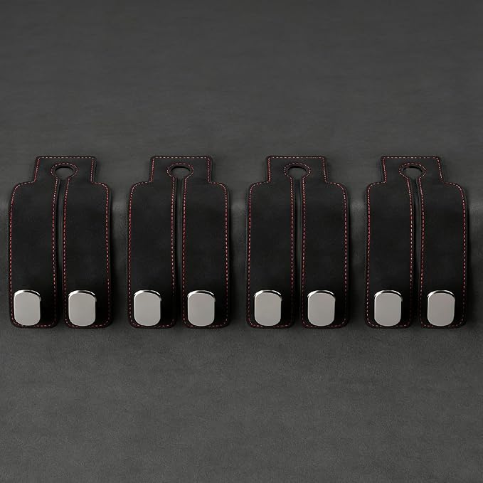 4Pcs Purse Hook Holder for Car Seat, Headrest Hooks for Car Hanging Accessories, Bag Hooks Hanger for Car (Black)