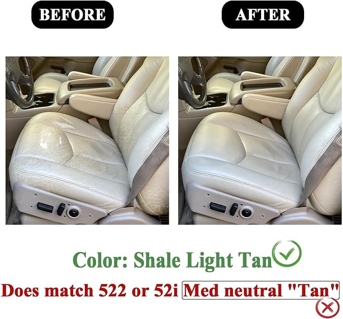NLQR #522 Driver & Passenger Side Bottom & Top Lean Back Replacement Seat Covers & 2Pcs Seat Armrests Covers Light Tan Compatible with Chevy Avalanche Tahoe Suburban GMC Yukon XL 2003 2004 2005 2006