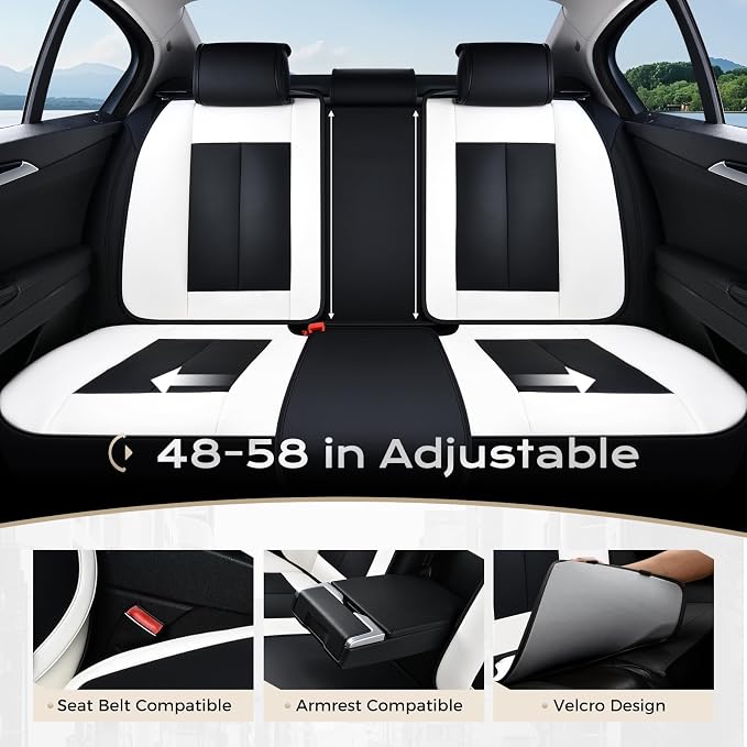 Coverado Car Seat Covers, Seat Covers for Cars, Waterproof Leather Auto Seat Protectors, Leather Car Seat Cushion, Car Interiors Accessories Universal Fit for Most Cars