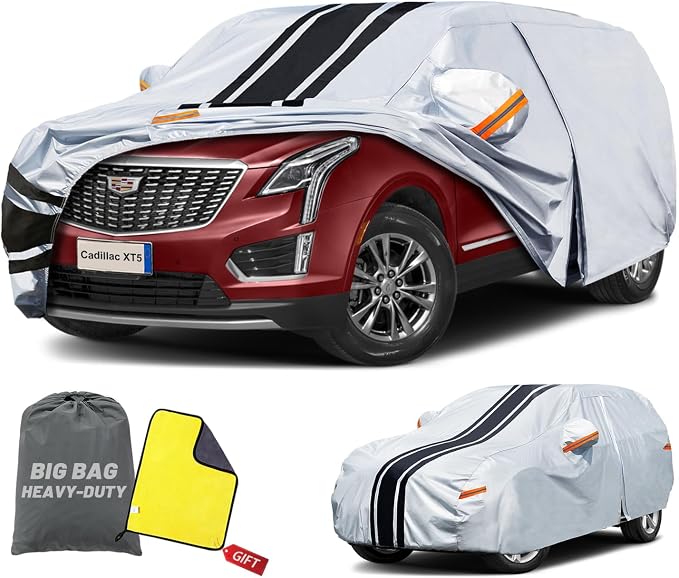 SUV Car Cover Custom Fit for Cadillac XT5 (2016-2026) | Waterproof All Weather for Automobiles Full Exterior Cover Rain Sun Snow UV Protector.