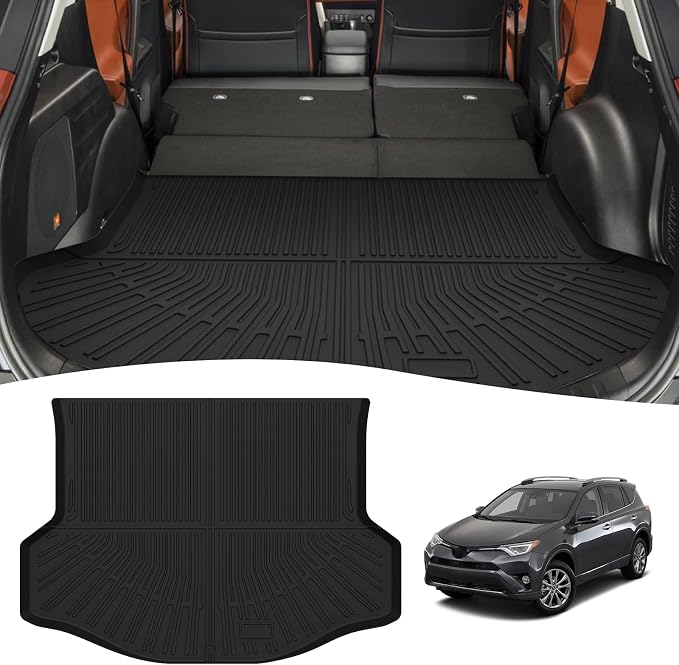 RAV4 Cargo mat - Trunk Mat for Toyota RAV4 2013-2018(Only Gas) | All Weather Trunk Mat for RAV4 Accessories, Heavy Duty Rubber Mats, Car Accessories