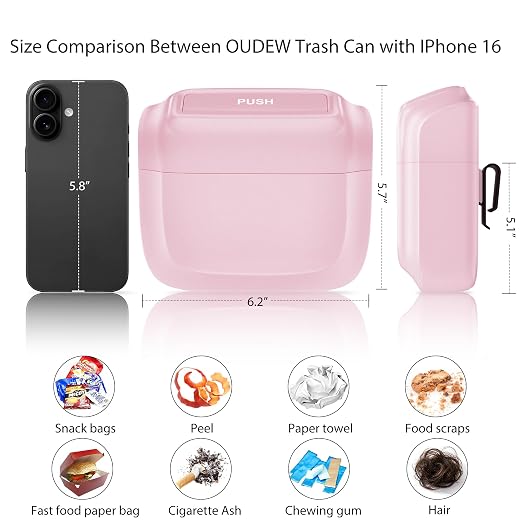 Car Trash Can with Lid, Built-in Storage Garbage Bag, Leakproof Vehicle Trash, Car Accessories for Interior, Mini Garbage Bin for Automotive, Office, Kitchen, Bedroom, with 30pcs Trash Bags