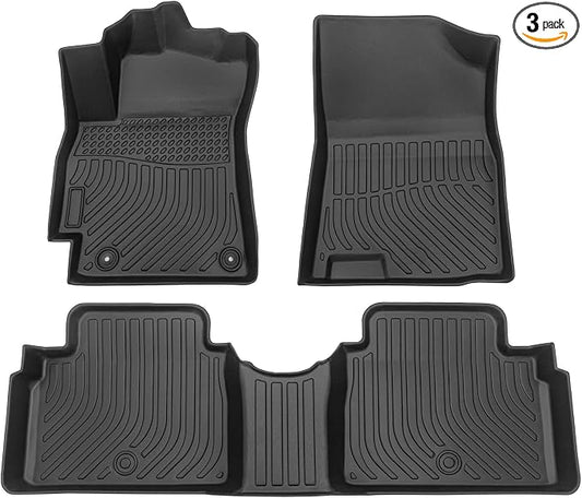 Floor Mats for 2021-2023 Elantra N (No Fit 21-23 Hybrid) All Weather Protection Custom TPE Rubber Floor Odorless Anti-Slip Waterproof, 1st & 2nd Row, Black
