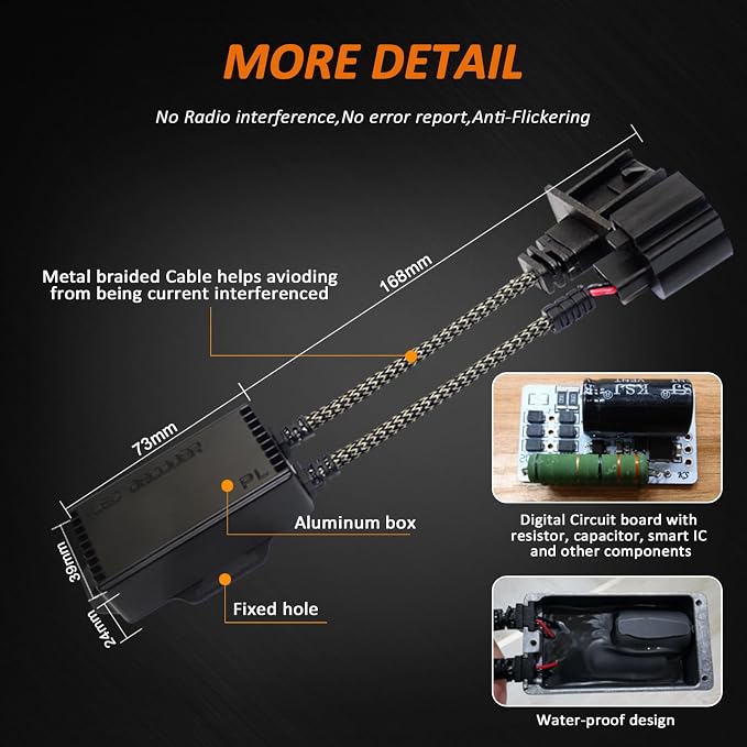 Bestview H13 9008 Canbus Decoder Kits Compatibility Anti Flickering Resistor Warning Canceler Pack of 2 | Plug and Play Smart Error Free Load Resistor Adapter Kits