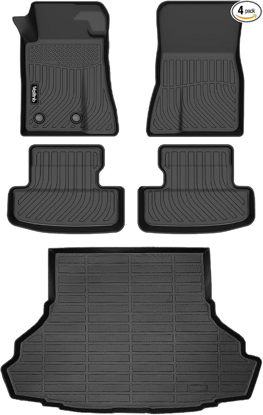 Wailtnb-Floor Mats for Ford Mustang 2015-2023 Convertible/Coupe/GT/EcoBoost Models (Without Subwoofer in Cargo Area Not for Mach-E) Cargo Mat Car Mat for Mustang Accessories Black