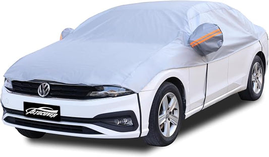 Half Car Cover for Large Sedan, Such as Toyota Avalon, Cadillac cts, Dodge Charger, Fits Sedan/Coupe 197-206 inchs