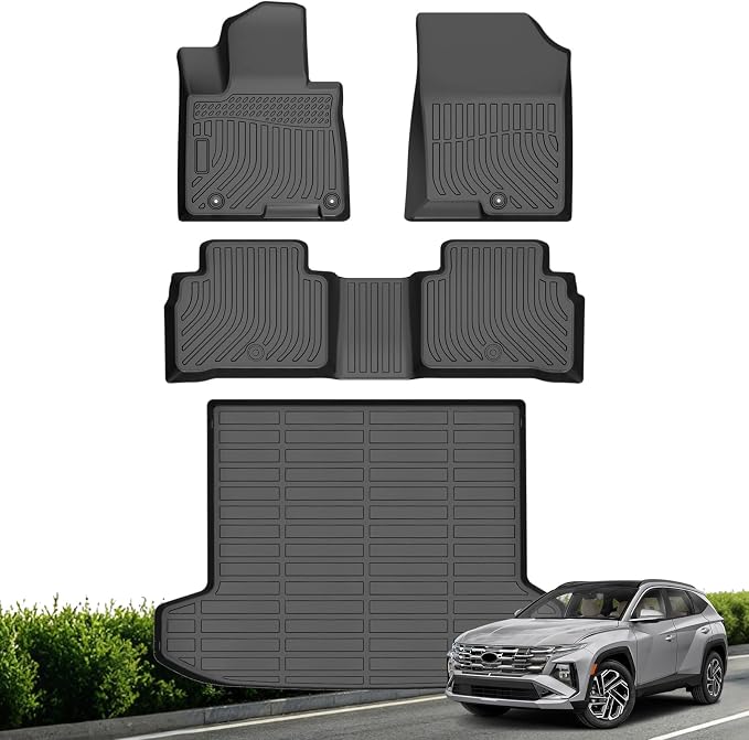 Floor Mats for Hyundai Tucson 2026 2025 2024-2022 (Not for Hybrid & PHEV) | TPE All Weather Custom Fit Floor Liners & Cargo Liner for Hyundai Tucson 2022-2026 Accessories