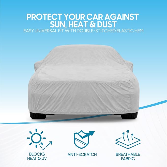 BDK SUV & Van Car Cover – Water-Resistant Indoor/Carport Vehicle Cover with UV & Dust Protection, Breathable Fabric & Soft Scratch-Proof Lining – Fits Large SUVs, Vans up to 210" (210L x 77W x 60H)