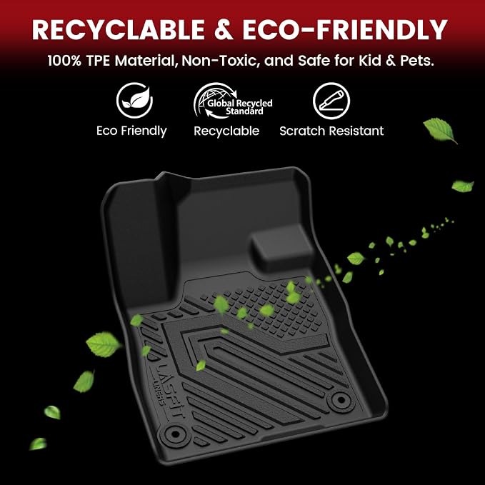 LASFIT Floor Mats&Trunk Mat&Backrest Mat For Lincoln Aviator 2026-2020 (Only Fit 6 seats seond row without center Console), TPE Aviator All Weather Floor Liners, 3 Rows&Cargo&Seatback for Aviator mats
