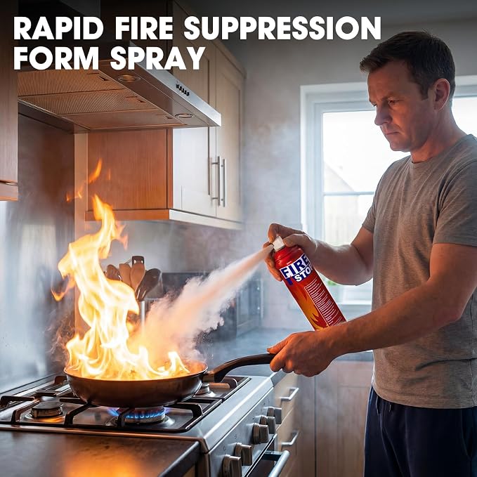 2/4-Pack Fire Extinguisher with Mount Brackets，Portable for Home Kitchen Car Boat，BBQ -Multi-Purpose Protection (2-Pack Fire Extinguisher)