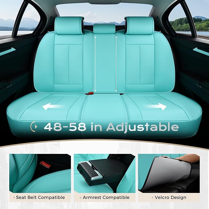 Coverado Car Seat Covers, Seat Covers for Cars, Waterproof Leather Auto Seat Protectors, Leather Car Seat Cushion, Car Interiors Accessories Universal Fit for Most Cars