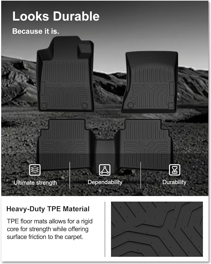 Kiwi Master Floor Mats for 2019-2026 Nissan Altima | Custom Fit, All Weather Car Mats, Heavy Duty TPE Floor Liners, Front & Rear 2 Row Set, Black