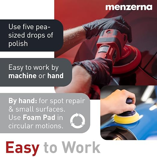 Menzerna Polishing Set 16oz – HCC1000, MCC2500 & SFP3800 | 3-Step System incl. 3 Matching 6-Inch Pads for Scratch Removal, Swirl Elimination & Mirror-Like Finish