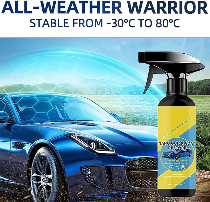 2PCS Nano Quick Coat Restore Coating Spray, 2026 Advanced Nano Quick Effect Coating Agent for Car, Car Coating Spray for Long-Lasting Shine