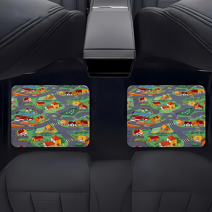 Universal Fit Car Floor Mats Set of 4Pcs, Transportation and Housing All-Weather Front Rear Car Carpet Mats, Non-Slip Car Floor Mat Car Accessories for Automotive Trucks SUV Sedans Vans