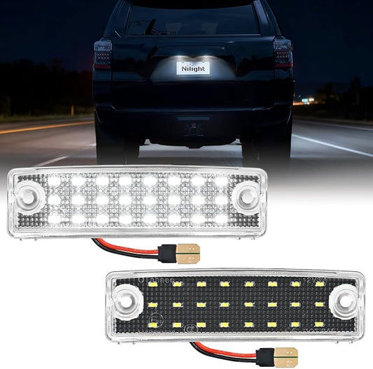 Nilight License Plate Lights Compatible with 1996 1997 1998 1999 2000 2001 2002 2003 2004 2005 2006 2007 2008 2009 2010 2011 2012 2013 2014-2022 Toyota 4Runner 6500K White Clear Lens 2PCS Pack