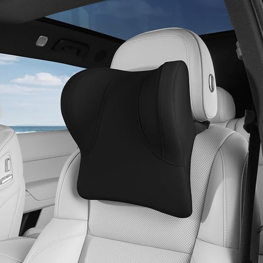 BEBAS Car Headrest Pillow, Ergonomic Memory Foam Car Neck Pillow for Driving, Neck Support Pillow with Breathable Removable Cover, Headrest Support Cushion for Pain Relief, Fits All Vehicles(Black)