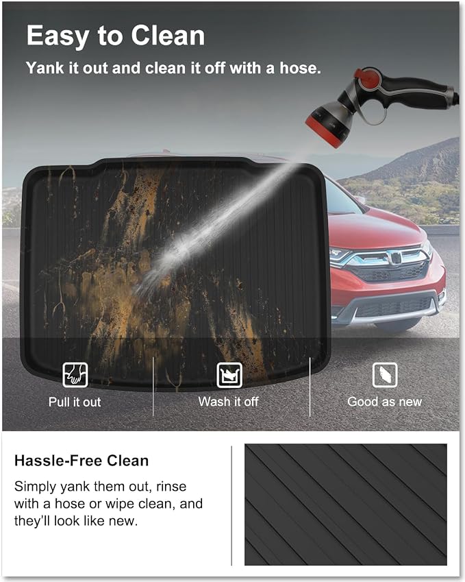 Kiwi Master Cargo Mat for 2017-2022 Honda CR-V (Tray in Lower Position) | Custom Fit All Weather Rear Cargo Liner, Heavy Duty TPE Tray Trunk Mat, Black