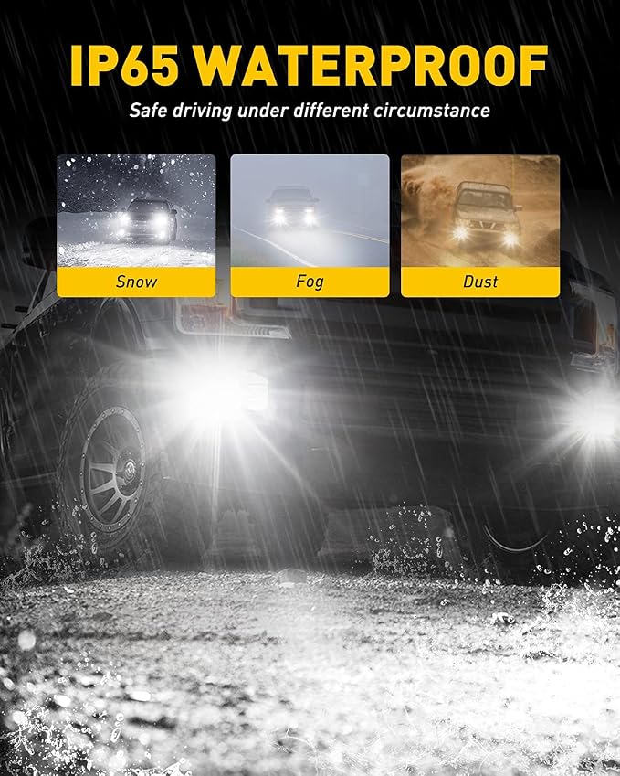 AUXITO 5202 H16 LED Fog Light Bulbs, 6500K Cool White, 2Pack | 5201 PS19W PS24W 9009 12085 Halogen Bulb DRL Replacement for Sierra Silverado Yukon Tahoe Canyon