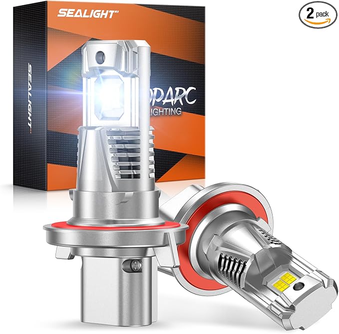 SEALIGHT H13/9008 LED Bulb, 1200% 70000LM Super Brighter than Origin, 6500K White Canbus Ready, IP68 25000RPM Cooling Fan with 80000Hrs Lifespan, 3Mins Fast Installation, 2 Pack