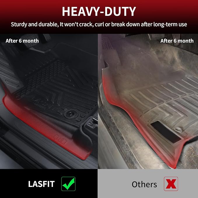 LASFIT Front Floor Mats Fit for Tacoma 2024-2026 (Only Fit Auto Tran) Custom Fit All Weather Protection TPE Floor Liners for Tacoma Accessories Front Row Car Mats (Not Include The 2nd Row Floor mats)