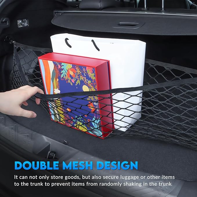 MARCHFA Car Rear Trunk Cargo Net Compatible for 2024 2025 2026 Subaru Impreza Crosstrek Accessories Cargo Storage Organizer Mesh Net