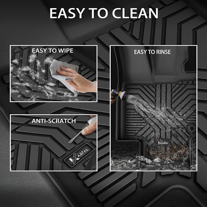 KARPAL Floor Mats for Toyota Highlander 2020-2026 7-Seats (NOT Fit Grand Highlander), Custom Fit All Weather TPE Floor Liners, 1st & 2nd Row & Cargo & Backseat Mat, Highlander Accessories