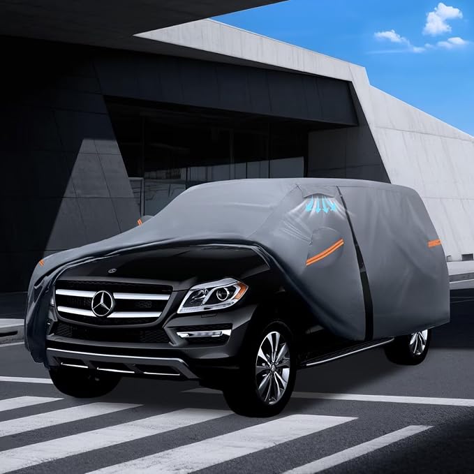 Large SUV Car Cover for Mercedes-Benz GLS-Class (2015-2026) 100% Waterproof All Weather, Heavy Duty Outdoor Full Exterior Covers Rain Sun Wind UV Protection.