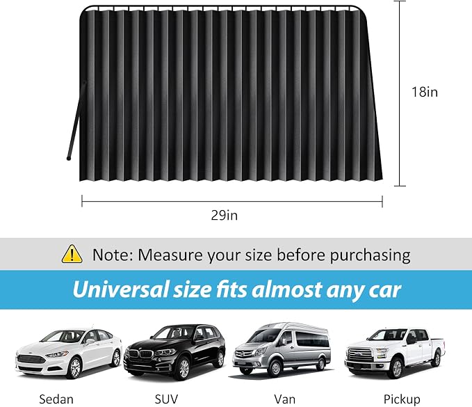 XCBYT Magnetic Car Privacy Curtains, Sun UV Protection, 2 Pack | Blocks the sun to provide complete privacy. Ideal for car camping, breastfeeding, taking naps during lunch breaks