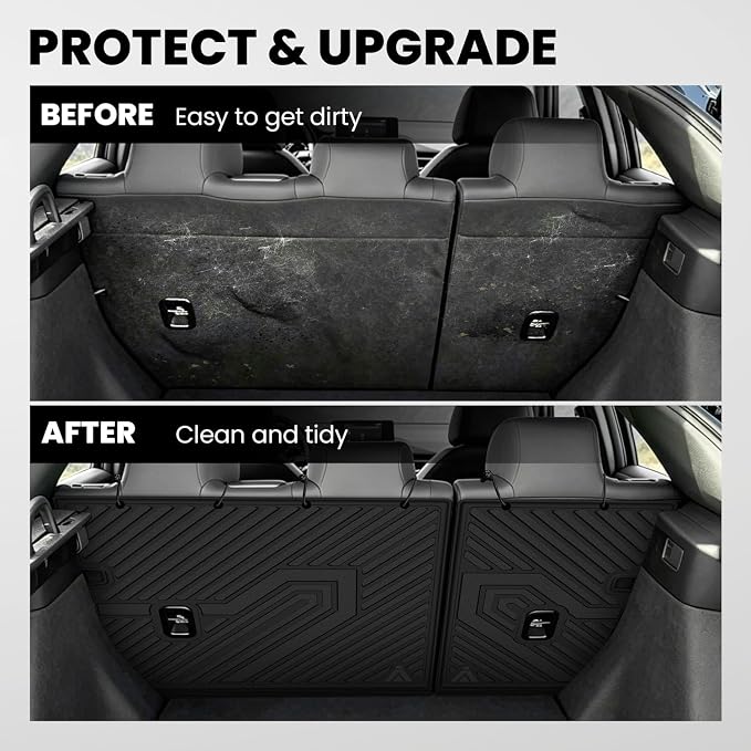 LASFIT All Weather Floor Mats for Honda Civic 2022-2026 - Back Protector | 3D laser custom fit for 22-26 Civic(Only fit Hatchback) | Flexible non-curl recyclable TPE | anti-slip & easy wash