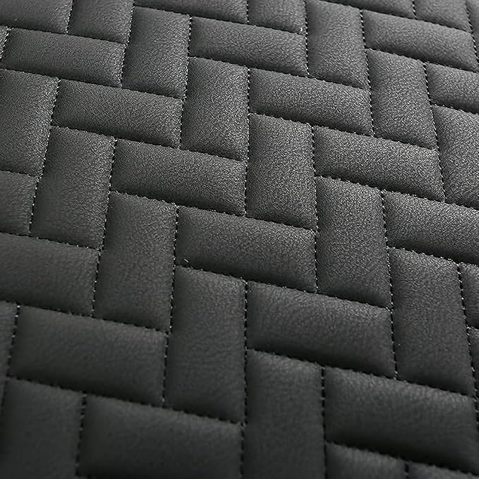 West Llama Full Set Car Seat Covers for Front and Rear Bottom Seats Only, Luxury PU Leather Car Seat Pads Protectors Waterproof and Wear-Resistant,Black