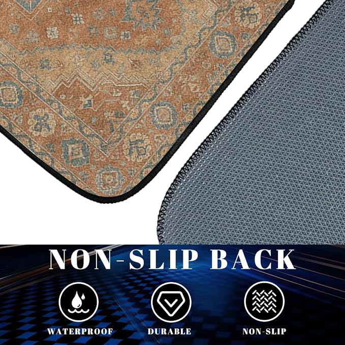 Carpet Car Floor Mats Vintage Rust Orange Geometric Carpet Front Rear Carpets Mat Decorative Car Floor Carpets Non-Slip Auto Car Accessories Universal Fit Car Accessories for Truck