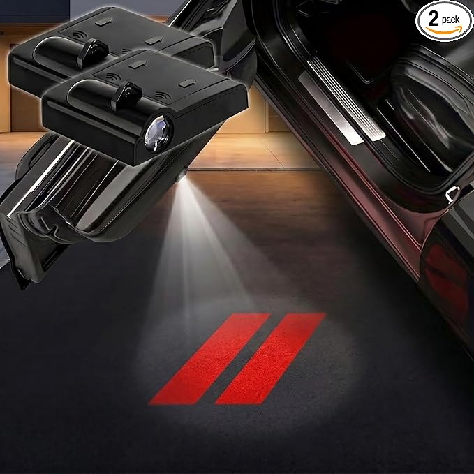 2PCS LED Car Door Projector Lights for Challenger Charger Ram, Red | Fits Dakota, Fits SRT SXT GT RT, Fits Avenger Durango, Ghost Shadow Welcome Lamp, Courtesy Lights