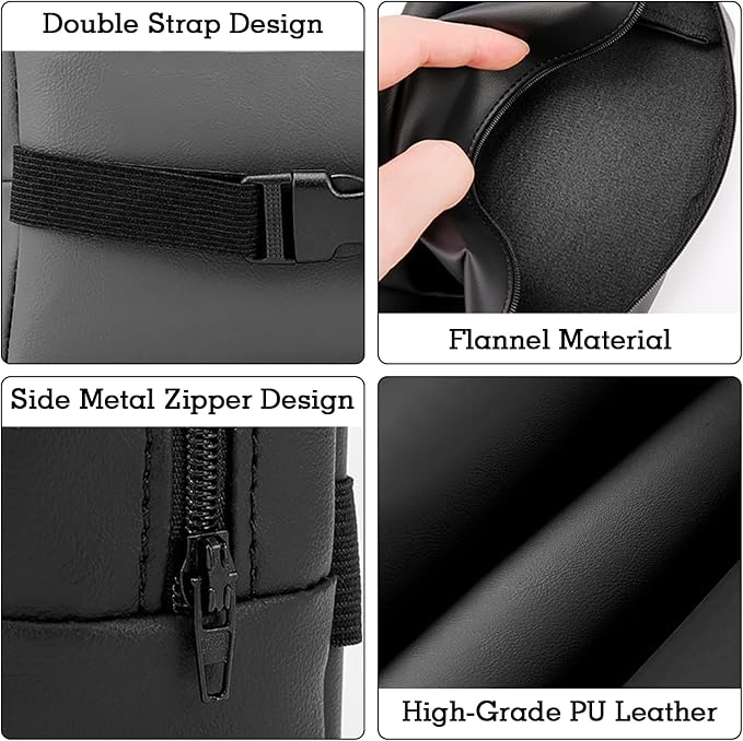 Car Tissue Holder, Car Standard Tissue Holder, Upgraded PU Leather Multi-Functional Car Tissue Box, Keep Car Tidy, for Sun Visor, Backseat, Armrest, Center Console (Black)