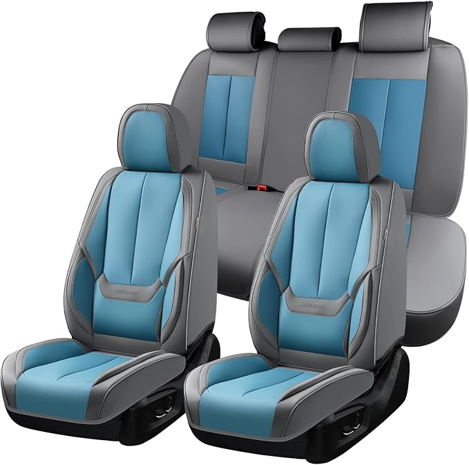 Coverado Car Seat Covers, Seat Covers for Cars, Waterproof Leather Auto Seat Protectors, Leather Car Seat Cushion, Car Interiors Accessories Universal Fit for Most Cars