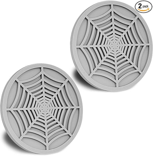 Car Cup Holder Coasters, Cute and Creativity Cup Holder Insert Coaster Car Interior Accessories-2.75 inch Silicone Anti Slip Spider Web Car Coaster-Universal (Pack of 2)