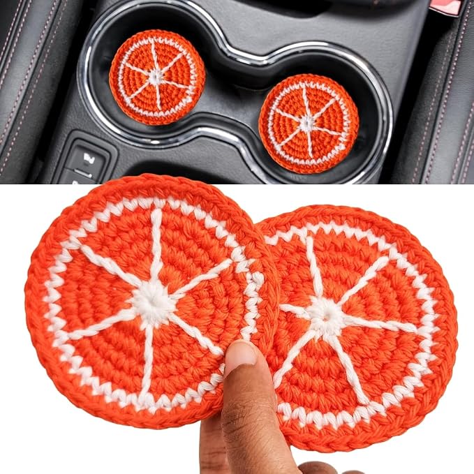 Cotton Crotchet Fruit Car Coaster Set (Zesty Pop)