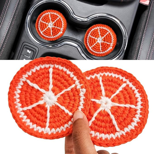 Cotton Crotchet Fruit Car Coaster Set (Zesty Pop)