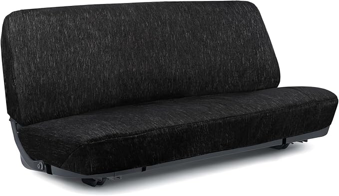 Leader Accessories Bench Seat Cover for Full Size Pickup Trucks, Black | Solid Bench Seat Cover for Pickup SUVs, Heavy-Duty Woven Fabric Protect Dirt, Stains, Universal Fits Ford, Chevrolet, Dodge
