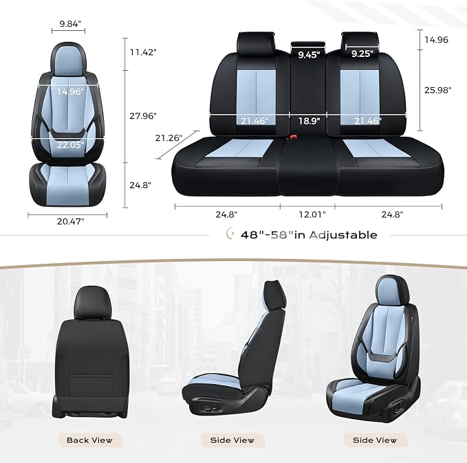 Coverado Car Seat Covers, Seat Covers for Cars, Waterproof Leather Auto Seat Protectors, Leather Car Seat Cushion, Car Interiors Accessories Universal Fit for Most Cars