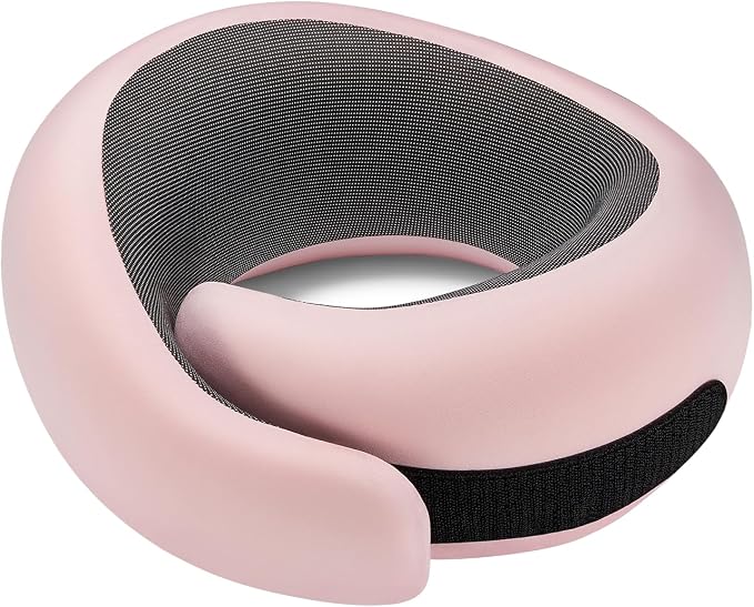 Travel Neck Pillow for Airplanes, 100% Pure Memory Foam Travel Pillow with Ergonomic 360° Support, Travel Essentials for Long Flights, Car, Train and Home, Max Pink