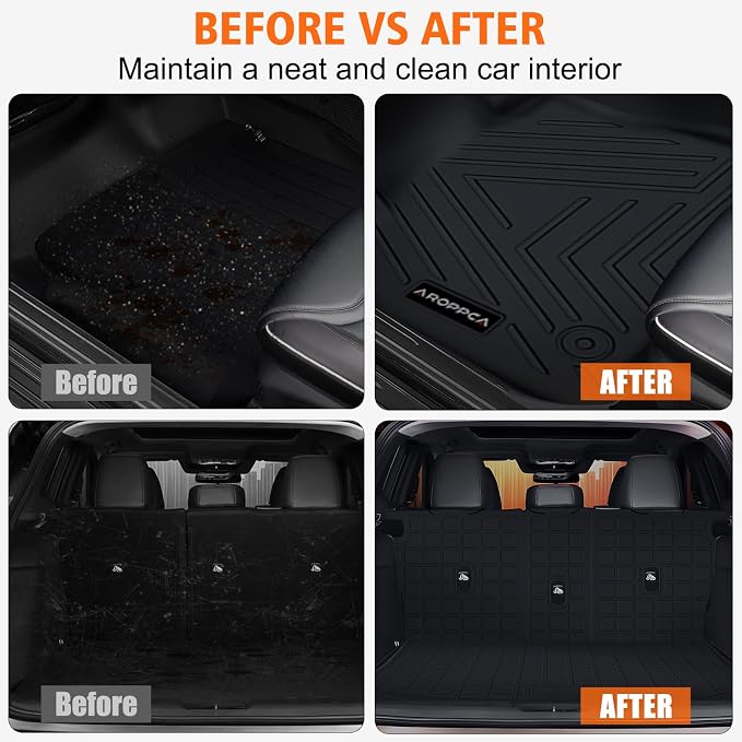 All Weather Floor Mats Cargo Liner with Backrest Mat for 2026 Mazda CX-5/CX5, TPE Rubber Liners Full Set wih Door Sill Protectors Automotive Mats for Mazda CX5 2026 Accessories