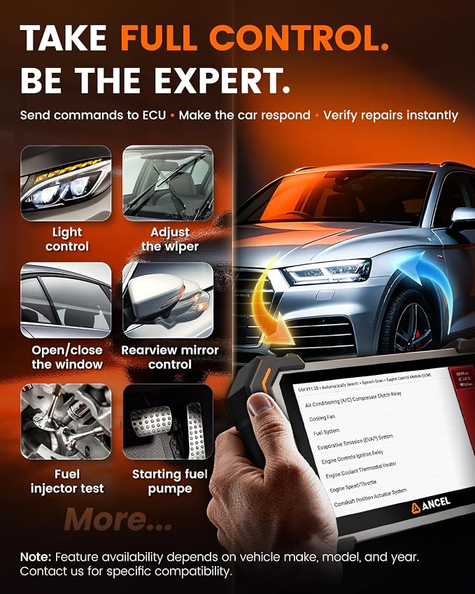 ANCEL DS500BT Bidirectional Scan Tool, Wireless Full-System OBD2 Diagnostic Scanner with 3000+ Active Tests, 28+ Service Functions, Lifetime Free Updates & CAN FD Support