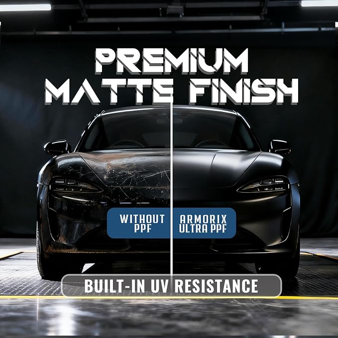 Rockrose Ultra TPU Matte PPF Film for Car Paint Protection 24 in x 8FT Self-Healing, UV Protection, Scratch & Stain Resistant Hydrophobic, Wet Installation, Strong Adhesive, 7.5 mil Thickness