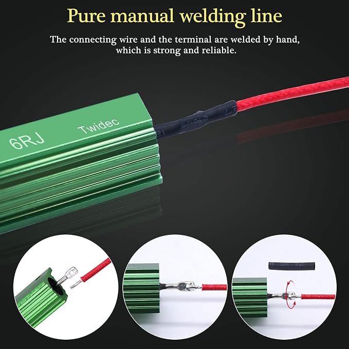Twidec/8Pcs 50W 6Ohm LED Load Resistors For Fix LED Hyper Flash Turn Signal Light Bulb Fast Blink Error Code RX24-50W6-8X